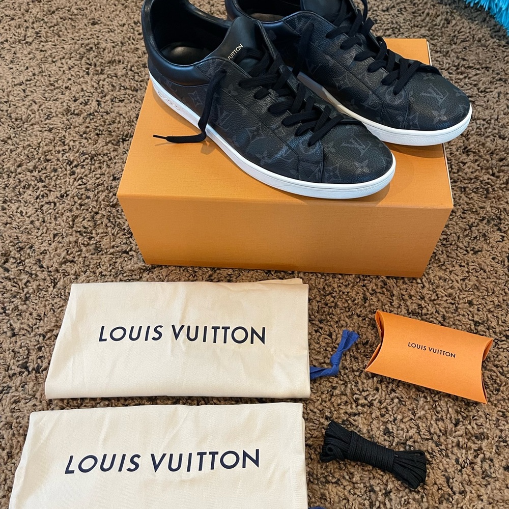 LOUIS VUITTON Luxembourg Canvas Monogram Sneakers Mens LV RARE SIZE 13 UK, 14 US